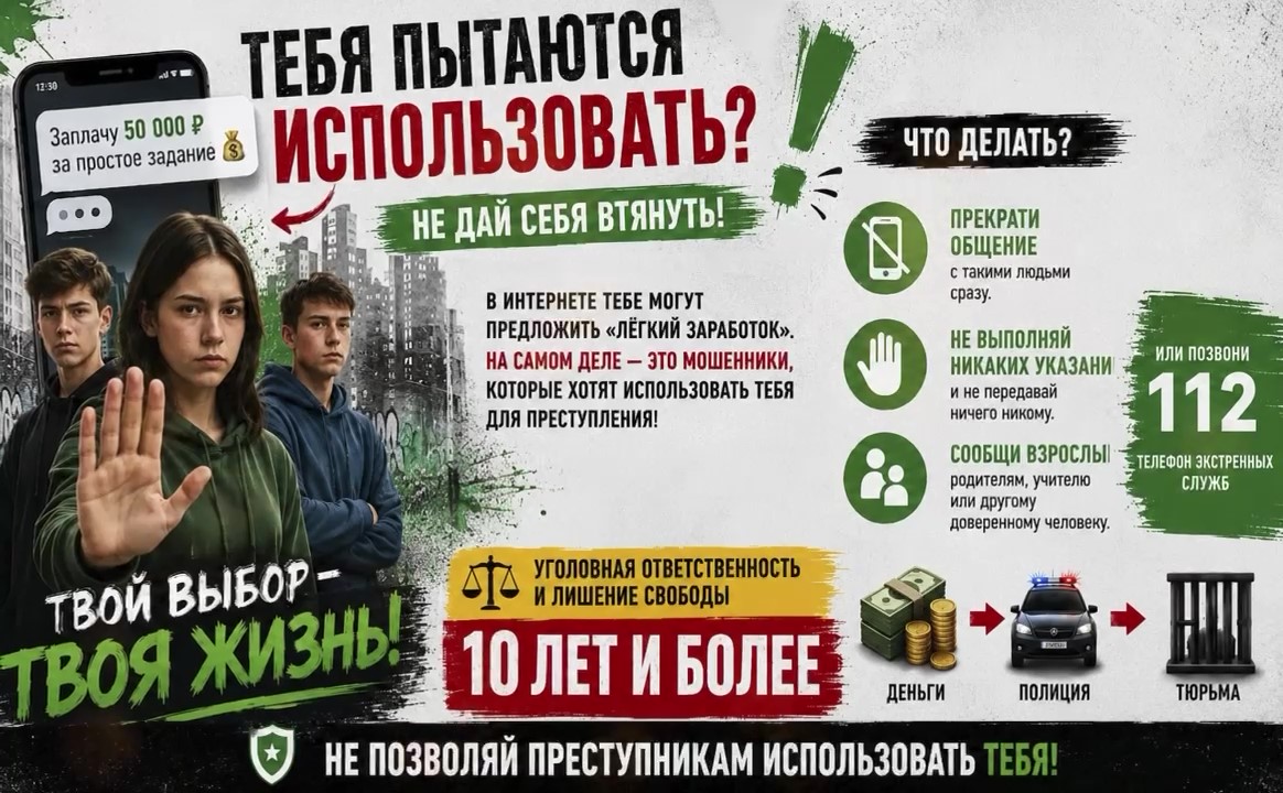 Не позволяй преступникам использовать тебя