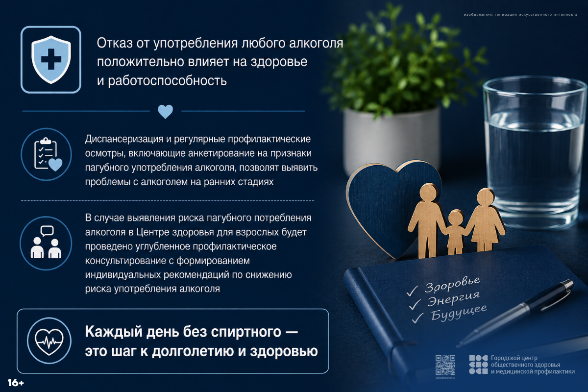 Отказ от употребления любого алкоголя положительно влияет на здоровье и работоспособность